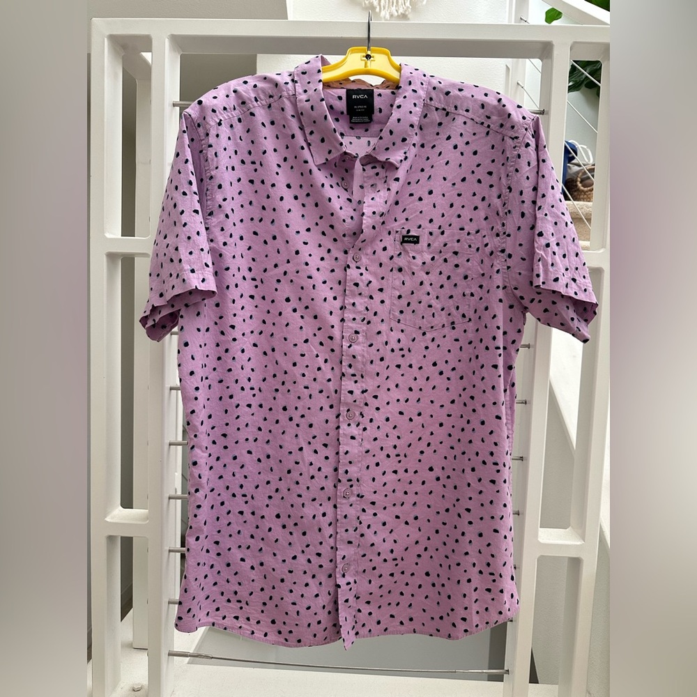 RVCA Purple Casual Button Down Shirt